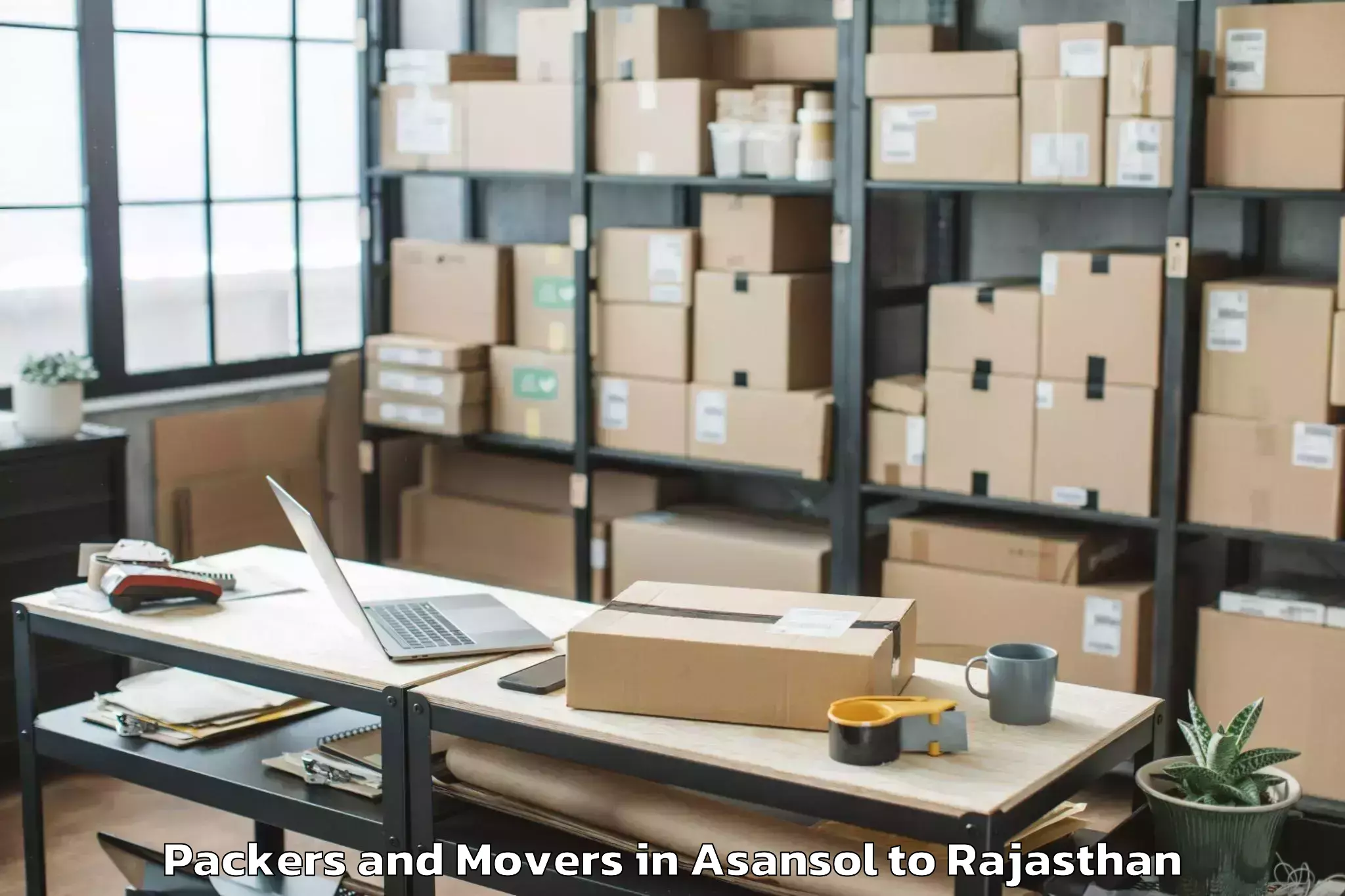 Book Asansol to Mewar University Chittorgarh Packers And Movers Online